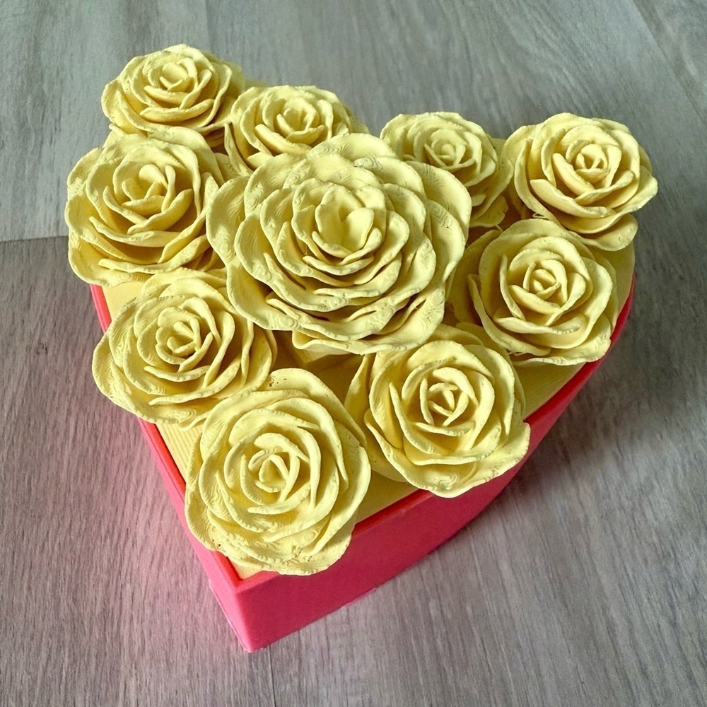 Roses Heart Container Valentine's Day 3D printed jewelry box gift